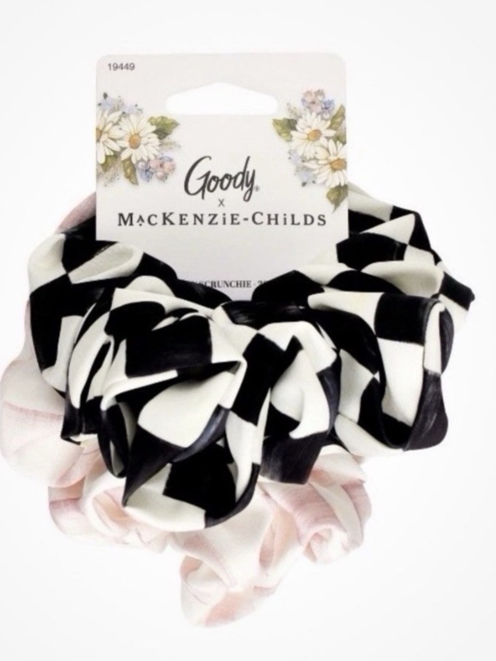 Goody + Mackenzie-Childs 2PC Scrunchy set in Pink Black Check